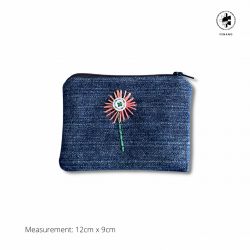 Denim Zipper Pouch (Pink...